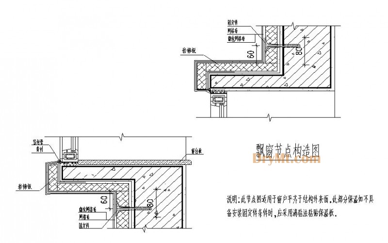 岩棉外墙保温系统飘窗节点构造